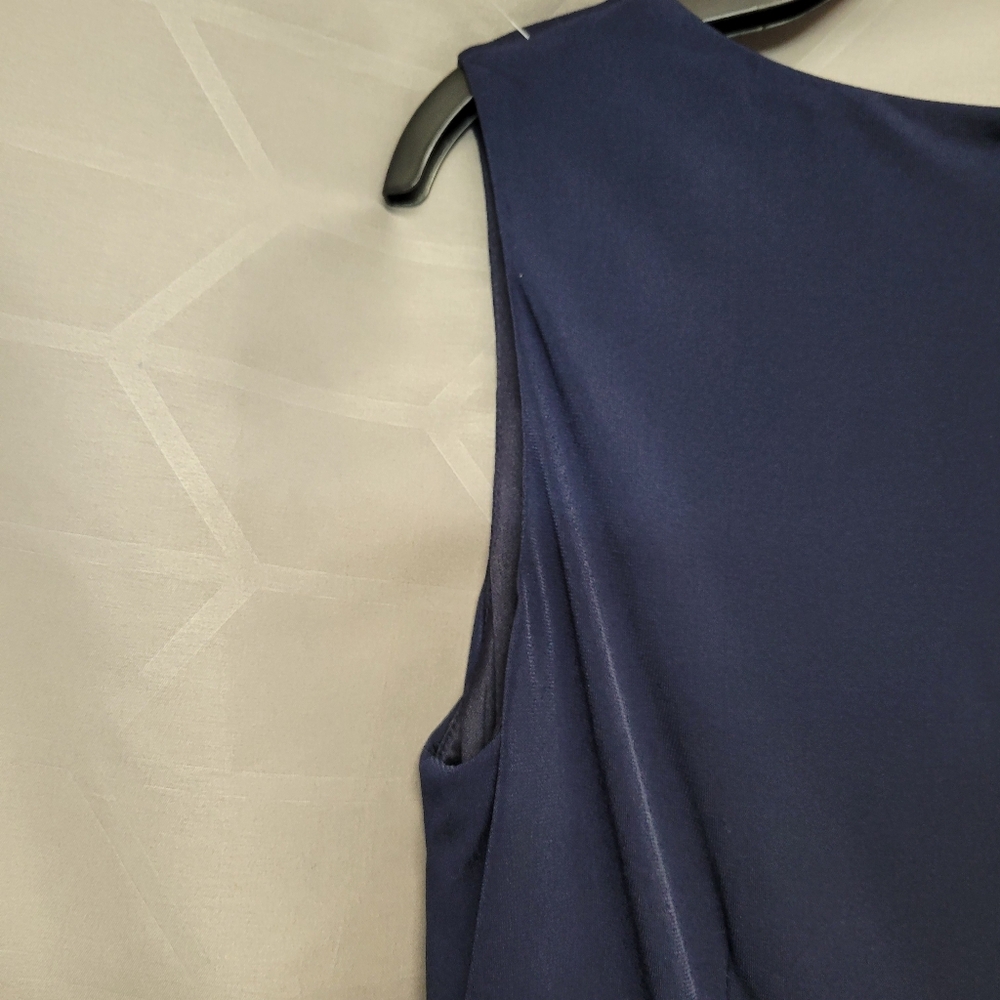 Jessica Howard Navy Blue Dress with Abstract Waistband - Picture 5 of 5
